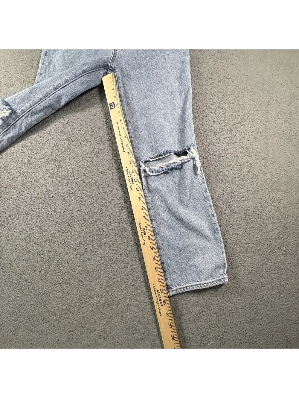 Pacsun 25 High Rise Straight Distressed Jeans - Button Fly Denim